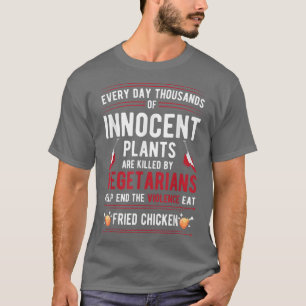 Camiseta Vegetarianos Matan Plantas Para Acabar Con La Viol