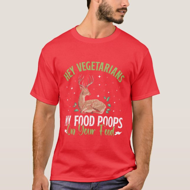 Camiseta VEGETARIANOS MI COMIDA DEFECA SOBRE TU COMIDA Amig (Anverso)