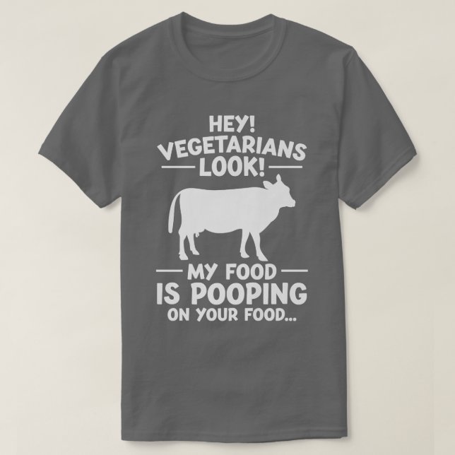 Camiseta Vegetarianos Mi comida está podrida en tu comida V (Diseño del anverso)