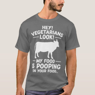 Camiseta Vegetarianos Mi comida está podrida en tu comida V