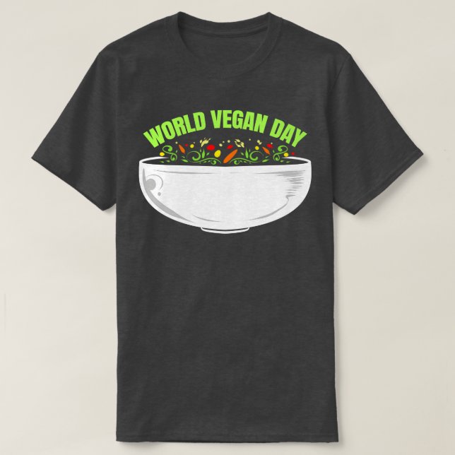 Camiseta Vegetarianos Veggie Bowl Para El Día Mundial Del V (Diseño del anverso)