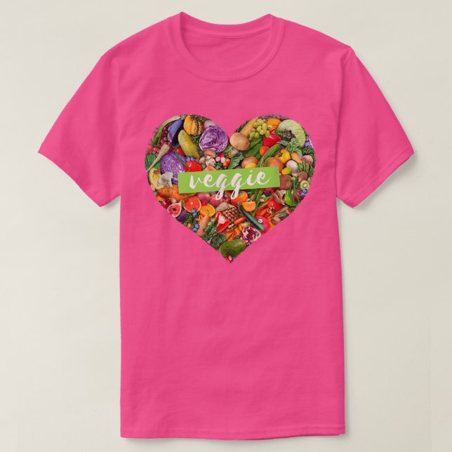 Camiseta Veggie Animal Safety Hearts and Vegeta (Diseño del anverso)