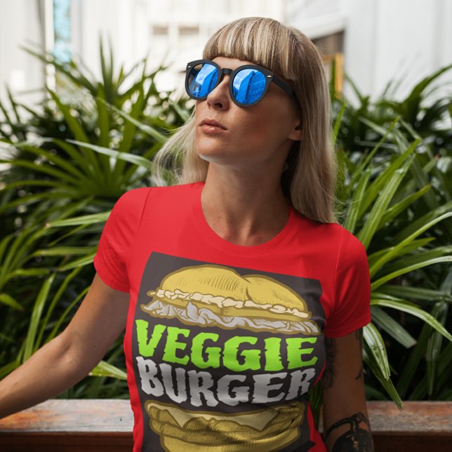 CAMISETA VEGGIE BURGER VEGAN T-SHIRS VEGETARIANO (Subido por el creador)