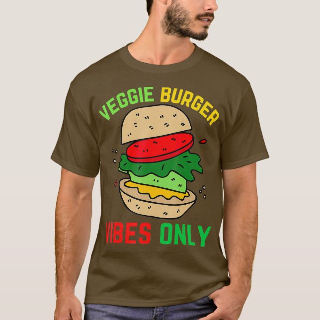 Camiseta Veggie Burger Vibes sólo comida divertida para coc (Anverso)