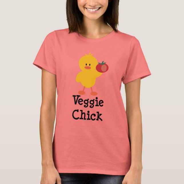Camiseta Veggie Chick Ringer (Anverso)