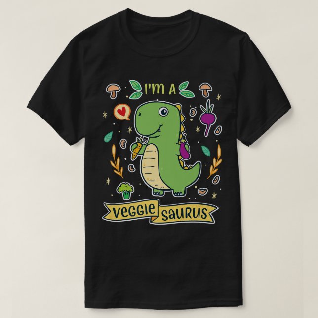 Camiseta Veggie Meatless Plants Power Saurus (Diseño del anverso)