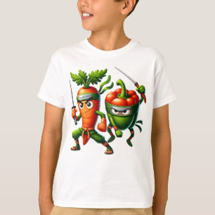 Camiseta Veggie Ninjas - Guerrero arrot y pimienta