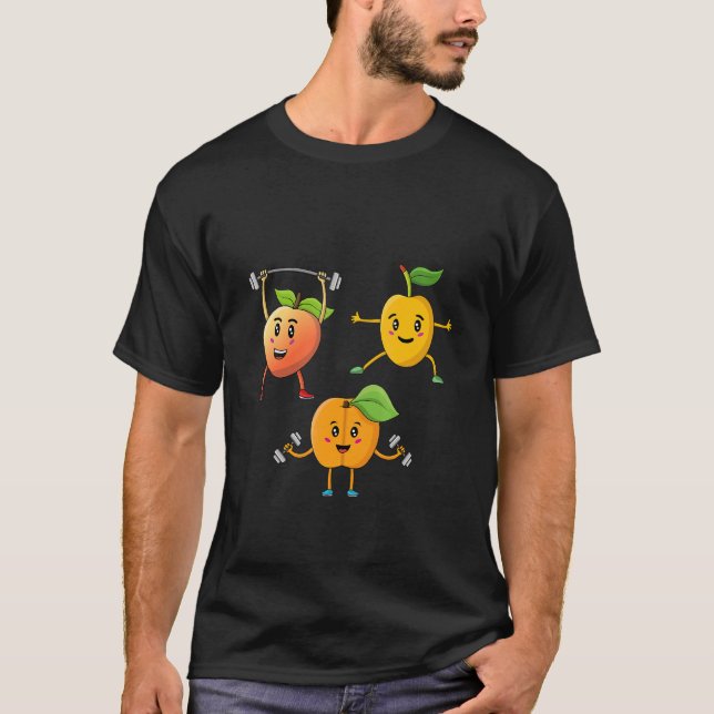 Camiseta Veggie Power Apricot Peach Force Vegan Proteína (Anverso)