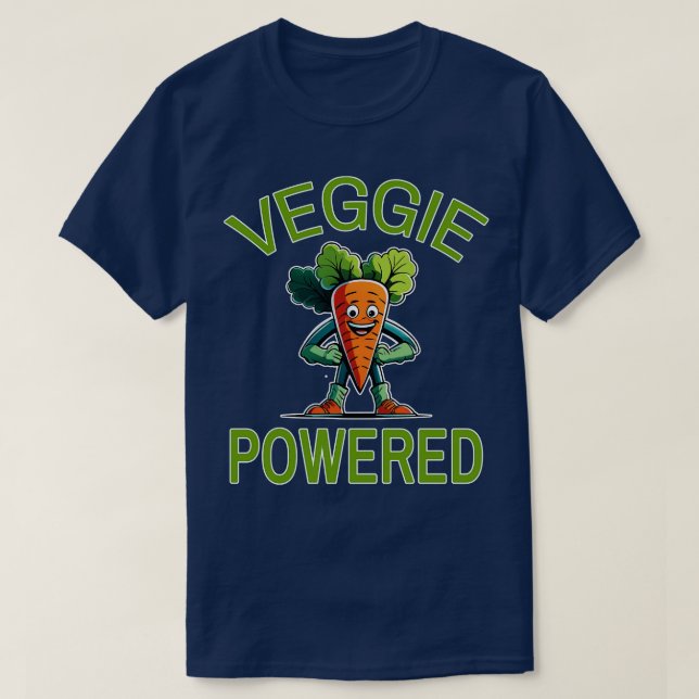Camiseta VEGGIE POWERED Cute Vegan o Vegetariano (Diseño del anverso)