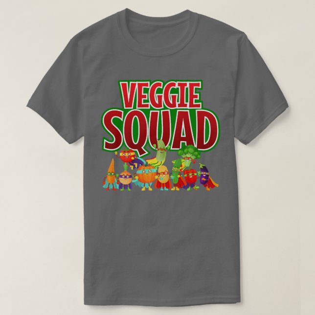 Camiseta Veggie Squad Retro Vegetable Vegetariano (Diseño del anverso)