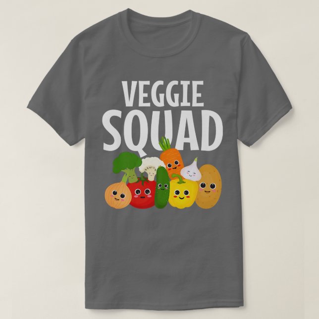 Camiseta Veggie Squad Retro Vegetable Vegetariano (Diseño del anverso)