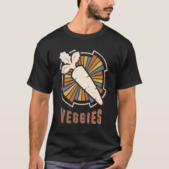 Camiseta Veggies Vegetarian Vegan Vintage Classic Retro Lov (Anverso)
