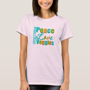 Camiseta Veggies vegetarianos del amor de la paz