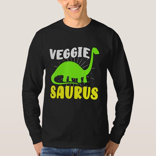 Camiseta Veggiesaurus Dino Vegetariano Sin Planta De Carne  (Anverso)