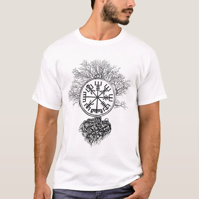 Camiseta Vegvisir y árbol de la vida - Yggdrasil (Anverso)