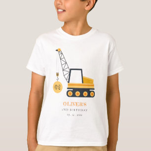 Camiseta Vehículo Cute Construction Crane Cualquier Cumple
