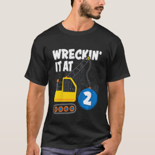 Camiseta Vehículo De Construcción Para Niños Cumpleaños 2 A