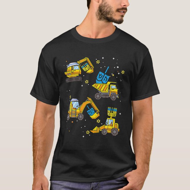 Camiseta Vehículo de construcción para niños Hanukkah (Anverso)