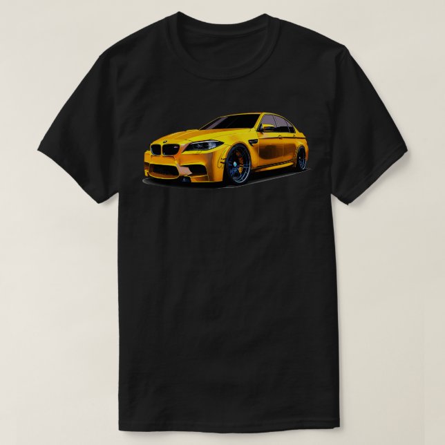 Camiseta Vehículo deportivo amarillo bmw (Diseño del anverso)