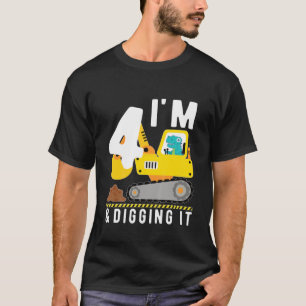 Camiseta Vehículo Dinosaurio Excavador Para Niños De Cumple