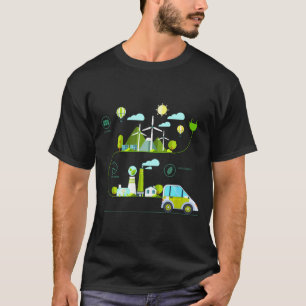 Camiseta Vehículo eléctrico energía renovable ev solar eóli