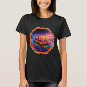 Camiseta Vehículo Espacial Impulsado por Velas en un Cielo 
