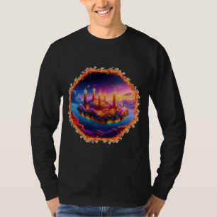 Camiseta Vehículo Espacial Impulsado por Velas en un Cielo