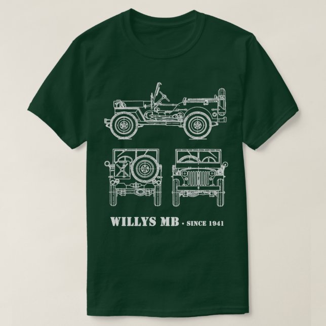 Camiseta vehículo militar clásico WW2 (Diseño del anverso)