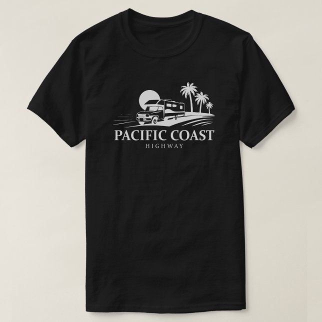 Camiseta Vehículo recreativo de la autopista de la costa de (Diseño del anverso)