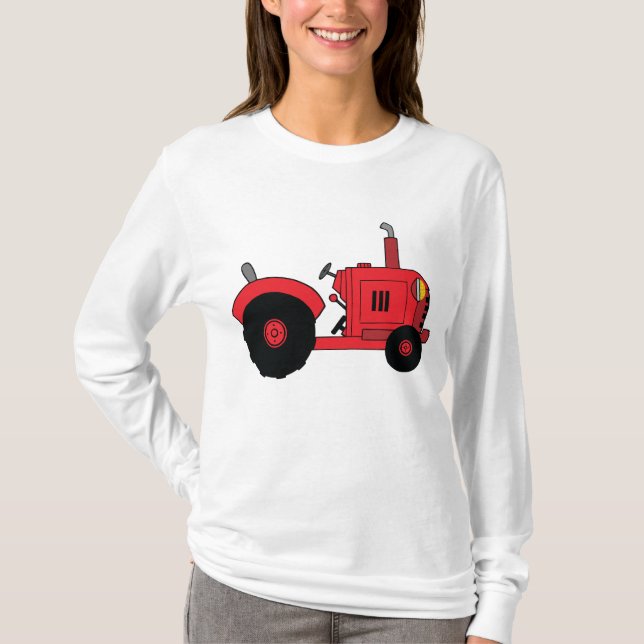Camiseta Vehículo Tractor Rojo de Granja (Anverso)