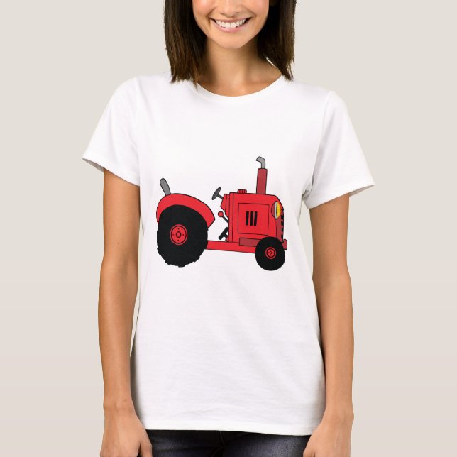 Camiseta Vehículo Tractor Rojo de Granja (Anverso)