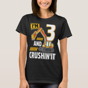 Camiseta Vehículos de 3 años Excavadora de Construcción Bir