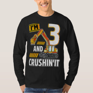 Camiseta Vehículos de 3 años Excavadora de Construcción Bir