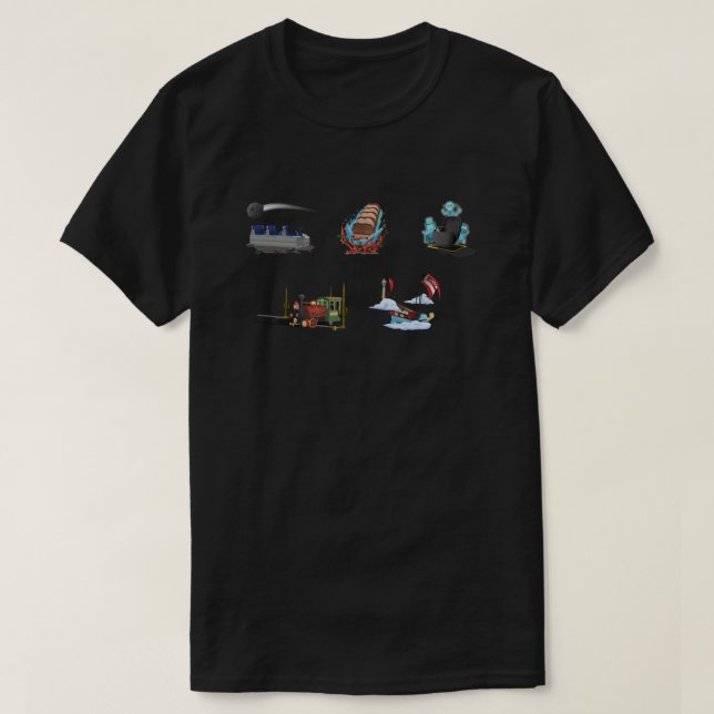 Camiseta Vehículos de ciclismo de parque temático - Montaña (Diseño del anverso)