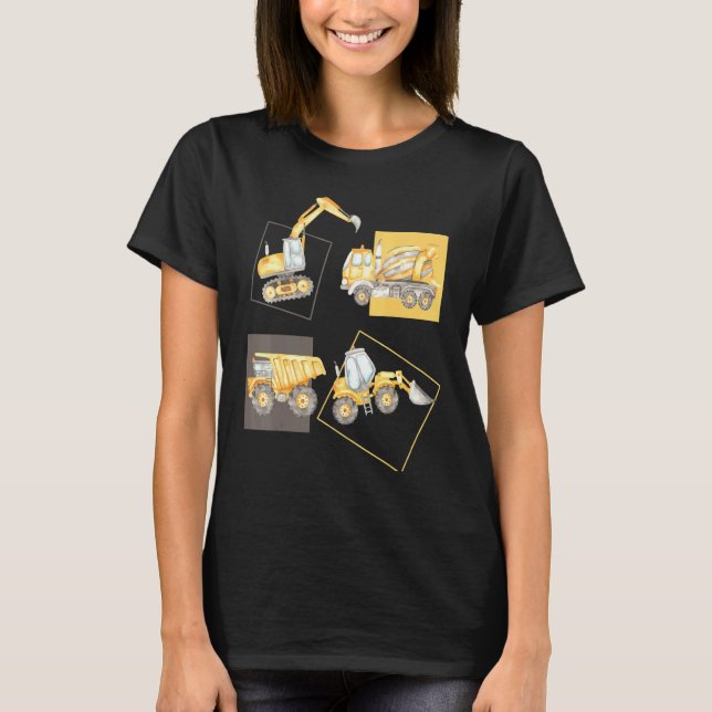 Camiseta Vehículos De Construcción Camiones De Construcción (Anverso)