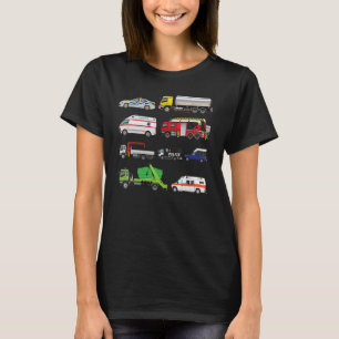 Camiseta Vehículos de Emergencia Hospital Policía Ambulanci