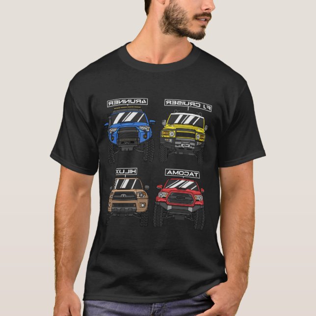 Camiseta Vehículos Toyota 4x4 fuera de carretera (Anverso)