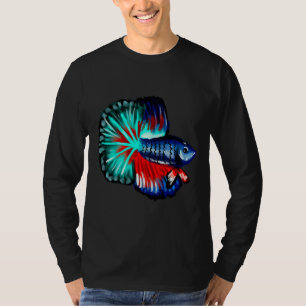 Camiseta Veiltail Betta Fish Clipart Watercolor Corales