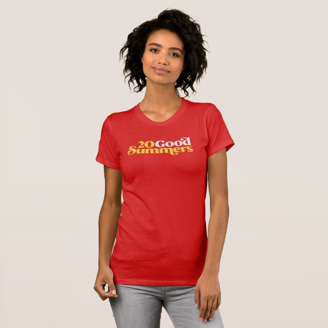 Camiseta Veinte buenos veranos: Rojo (Anverso completo)