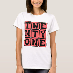 Camiseta Veintiuno, Número 21, Juego de Cartas