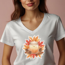 Vela acogedora de otoño con hojas de arce | Diseño