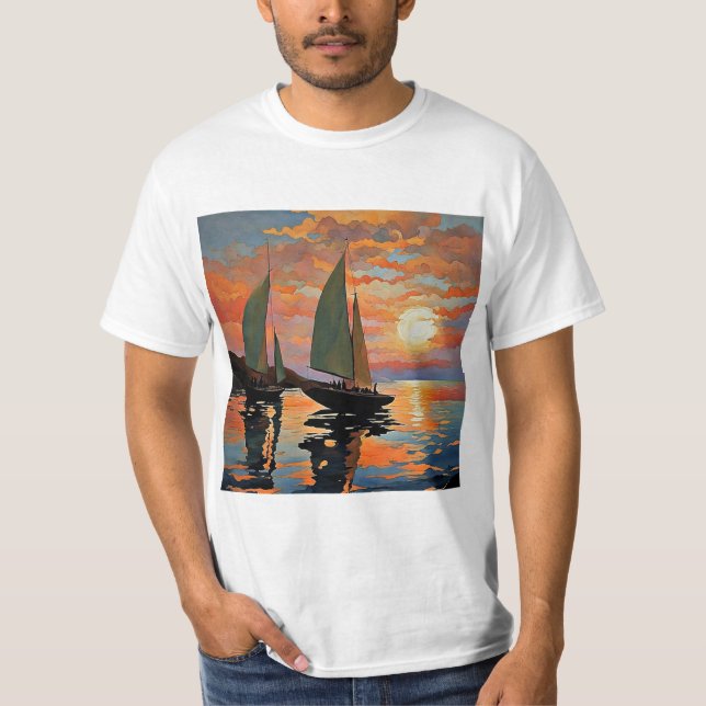 Camiseta Vela al atardecer 5 (Anverso)