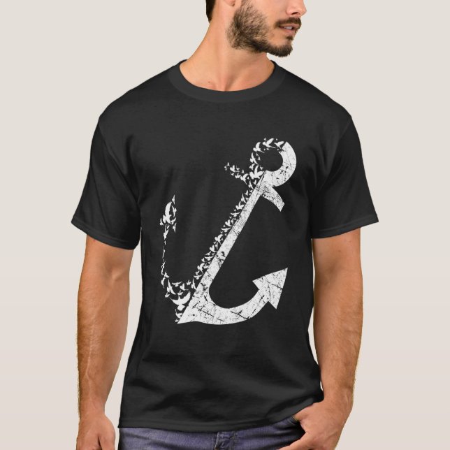 Camiseta Vela Anchor Gaviota Navegador Mar (Anverso)