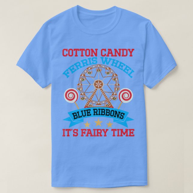 Camiseta Vela De Algodón, Rueda De Ferris, Cintas Azules, S (Diseño del anverso)