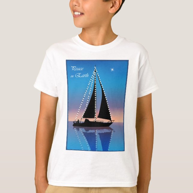 Camiseta Vela de atardecer con luces de vacaciones (Anverso)