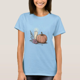 Camiseta Vela de calabaza con resplandor suave