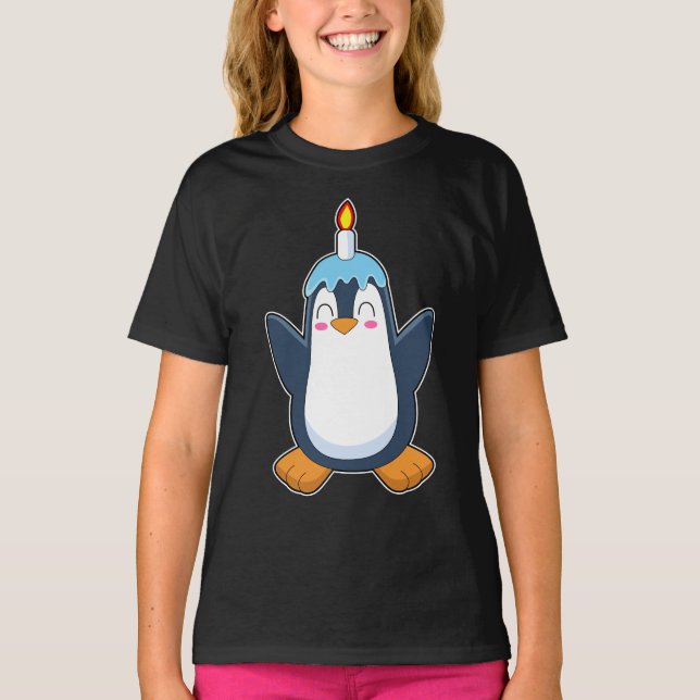 Camiseta Vela de cumpleaños de Penguin (Anverso)
