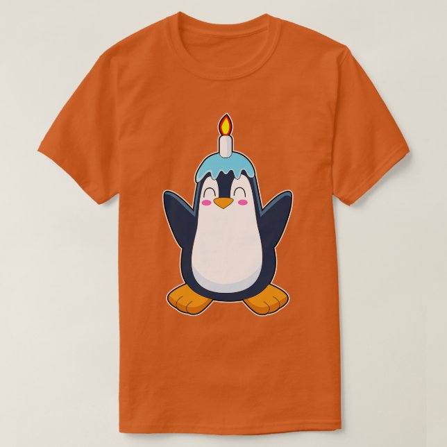 Camiseta Vela de cumpleaños de Penguin (Diseño del anverso)