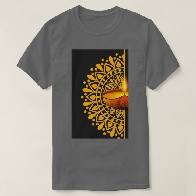 Camiseta Vela de oro negro camino de luz alfarería hermosa (Diseño del anverso)