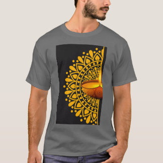Camiseta Vela de oro negro camino de luz alfarería hermosa